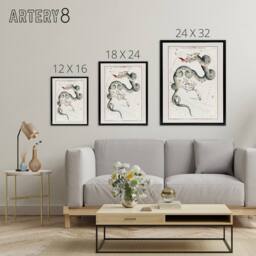 "Artery8 Draco & Ursa Minor Constellation Hall Framed Canvas Wall Art Print in White - Size: W12"" x H16""" - thumbnail 4
