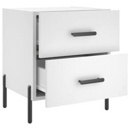 Berkfield Home Modern Bedside Cabinet White 40x35x47.5 cm Engineered Wood - thumbnail 5