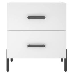 Berkfield Home Modern Bedside Cabinet White 40x35x47.5 cm Engineered Wood - thumbnail 6