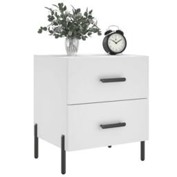 Berkfield Home Modern Bedside Cabinet White 40x35x47.5 cm Engineered Wood - thumbnail 1