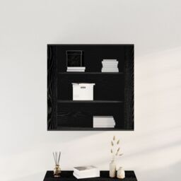Berkfield Home Wall Cabinet Black Oak 80x33x80 cm Engineered Wood - Size: 80 x 33 x 80 cm - thumbnail 4