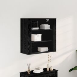 Berkfield Home Wall Cabinet Black Oak 80x33x80 cm Engineered Wood - Size: 80 x 33 x 80 cm - thumbnail 1