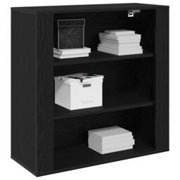 Berkfield Home Wall Cabinet Black Oak 80x33x80 cm Engineered Wood - Size: 80 x 33 x 80 cm - thumbnail 3