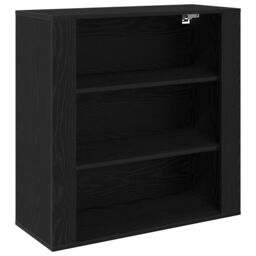 Berkfield Home Wall Cabinet Black Oak 80x33x80 cm Engineered Wood - Size: 80 x 33 x 80 cm - thumbnail 2