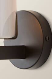 ValueLights Demi Smoked Glass Cup Wall Light in Black - thumbnail 4