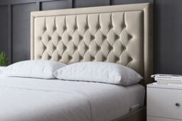 DS Living Allegra Upholstered Beige Ottoman Bed with Headboard - Size: Double - thumbnail 3