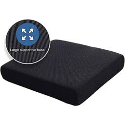 "Nordara 18""x16""x3"" Orthopaedic Memory Foam Cushion in Black - Size: 40 cm x 40 cm"