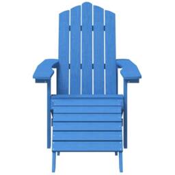 Berkfield Home Garden Adirondack Chairs 2 pcs with Footstools HDPE Aqua Blue - thumbnail 4