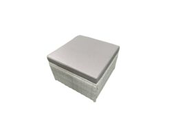 Fimous Rattan Garden Furniture Set 8 Seater Outdoor Sofa Set with Dining Table 2 Big Footstools Light Grey Mixed - thumbnail 6