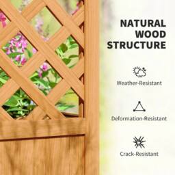 KORVIXA Wooden Raised Garden Bed, Garden Planter Box with Trellis in Brown - Size: 1.25kg - thumbnail 4
