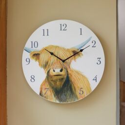 mysmartbuy Highland Cow Indoor or Outdoor Garden Quartz Wall Clock - 30cm Dia - thumbnail 2