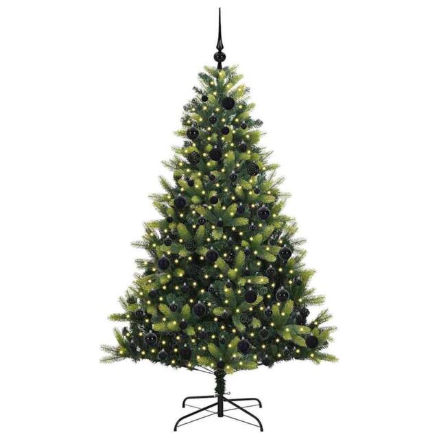 Berkfield Home Realistic Artificial Hinged Christmas Tree 300 LEDs Green 180 cm - image 1