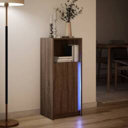 Berkfield Home Sideboard with LED Brown Oak 42.5x34x100 cm Engineered Wood - thumbnail 5