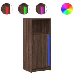 Berkfield Home Sideboard with LED Brown Oak 42.5x34x100 cm Engineered Wood - thumbnail 1