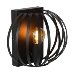 Lucide 'MANUELA' Modern Dimmable Stylish Indoor Decorative Wall Light 1xE14 in Black - thumbnail 3