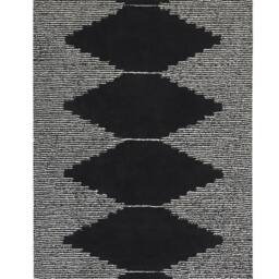 Wyld and Coco Cotton Rug Black and White Geometric Woven Protective Underlay - Size: 140 cm x 200 cm - thumbnail 2