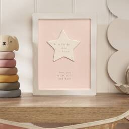 Bambino by Juliana Little Star Pink Framed Plaque in Light Pink