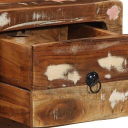Berkfield Home Wall-mounted TV Cabinet 100x32x25 cm Solid Wood Reclaimed in Brown - Size: 100 x 32 x 25 cm - thumbnail 6