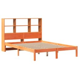Berkfield Home Bookcase Bed without Mattress Wax Brown 140x200 cm Solid Wood Pine - thumbnail 3