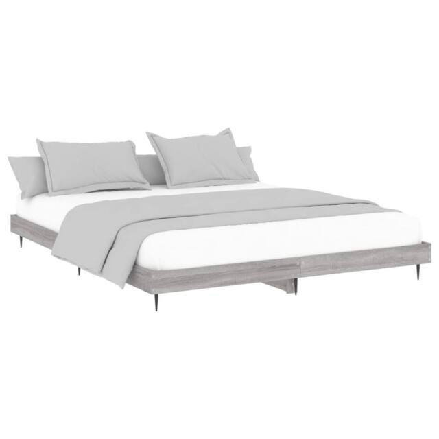 Berkfield Home Durable Bed Frame Grey Sonoma 200x200 cm Engineered Wood - image 1