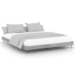 Berkfield Home Durable Bed Frame Grey Sonoma 200x200 cm Engineered Wood - thumbnail 3