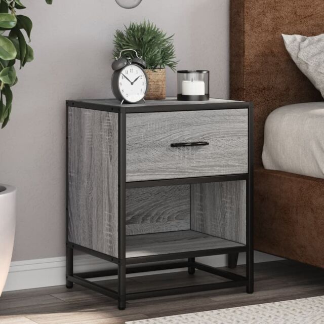 Berkfield Home Bedside Cabinet Grey Sonoma 40x31x50 cm Engineered Wood - Size: 40 x 31 x 50 cm - image 1