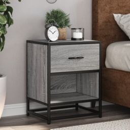 Berkfield Home Bedside Cabinet Grey Sonoma 40x31x50 cm Engineered Wood - Size: 40 x 31 x 50 cm - thumbnail 1