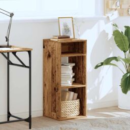 Berkfield Home Book Cabinet Old Wood 34x31x80 cm Engineered Wood in Brown - Size: 34 x 31 x 80 cm - thumbnail 3