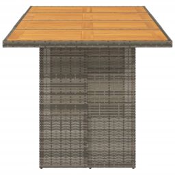 Berkfield Home Garden Table with Acacia Wood Top Grey 190x80x75 cm Poly Rattan - Size: 190 x 80 x 75 cm - thumbnail 5