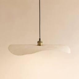 CGC Lighting Wanda Extra Large 60cm Paper Wave Easy Fit Lampshade in Natural White - thumbnail 1