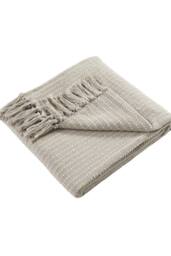 Drift Home 'Quinn' Subtle Woven Stripe Throw in Natural - Size: 130 cm x 180 cm - thumbnail 3