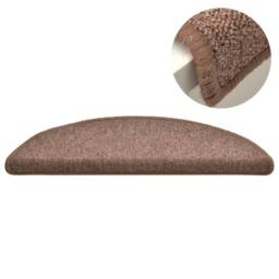 Berkfield Home Comfortable Carpet Stair Treads 15 pcs Brown 56x17x3 cm - Size: Medium - thumbnail 4