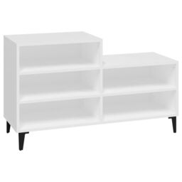 Berkfield Home Shoe Cabinet White 102x36x60 cm Engineered Wood - Size: 102 x 36 x 60 cm - thumbnail 2