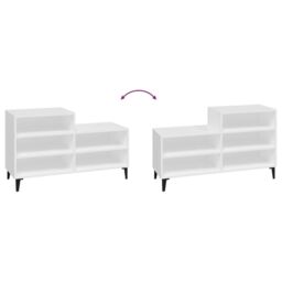 Berkfield Home Shoe Cabinet White 102x36x60 cm Engineered Wood - Size: 102 x 36 x 60 cm - thumbnail 5