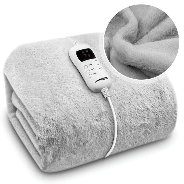 Dreamcatcher Electric Heated Blanket Throw Soft Fleece Faux Fur Polyester Washable Overblanket 9 Timer & Heat Settings 160 x 130cm - image 1