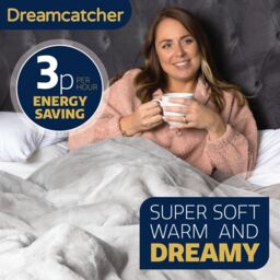 Dreamcatcher Electric Heated Blanket Throw Soft Fleece Faux Fur Polyester Washable Overblanket 9 Timer & Heat Settings 160 x 130cm - thumbnail 6