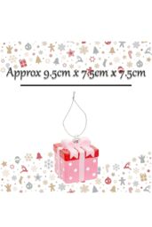 VFM e-Store Christmas Tree Decoration Glitter Present Ornament X in Pink - thumbnail 2
