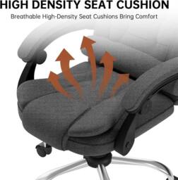 Gartistgo Ergonomic Fabric Executive Office Chair in Dark Grey - thumbnail 7