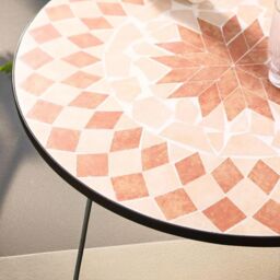 FURNOS Set of 3 Bistro Set With Mosaic Table & 2 Armless Chairs in Grey - thumbnail 5