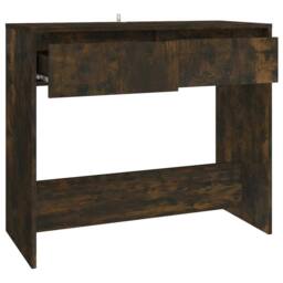 Berkfield Home Console Table Smoked Oak 89x41x76.5 cm Engineered Wood in Brown - thumbnail 7