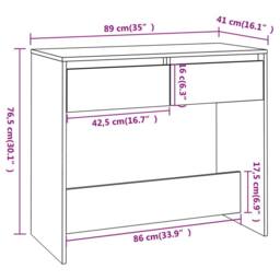 Berkfield Home Console Table Smoked Oak 89x41x76.5 cm Engineered Wood in Brown - thumbnail 8
