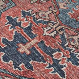 Kukoon Red Distressed Flatwoven Living Room Area Rug Hallway Runner Mat - Size: 120 cm x 170 cm - thumbnail 4