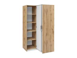 Vente-unique Corner Wardrobe 2 Doors - W106 Cm - White & Light Natural - LAMIKI in Light Oak - thumbnail 8
