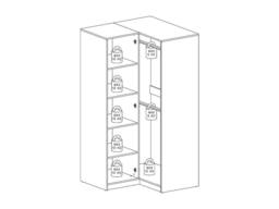 Vente-unique Corner Wardrobe 2 Doors - W106 Cm - White & Light Natural - LAMIKI in Light Oak - thumbnail 9