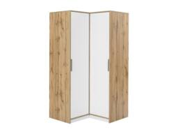 Vente-unique Corner Wardrobe 2 Doors - W106 Cm - White & Light Natural - LAMIKI in Light Oak - thumbnail 7