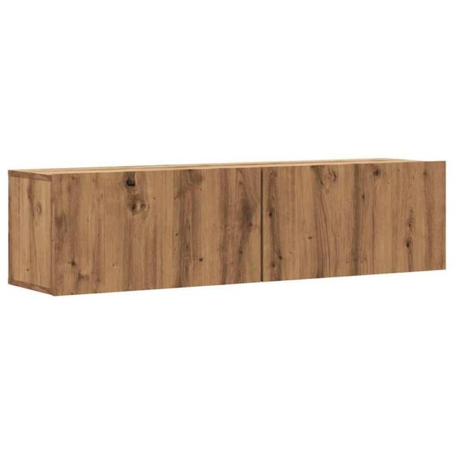 Berkfield Home Wall Mounted TV Cabinet Artisan Oak 120x30x30 cm Engineered Wood in Brown - Size: 120 x 30 x 30 cm - image 1