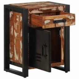 Berkfield Home Beautiful Bedside Cabinet Multicolour 40x30x50 cm Solid Wood Reclaimed - Size: 40 x 30 x 50 cm
