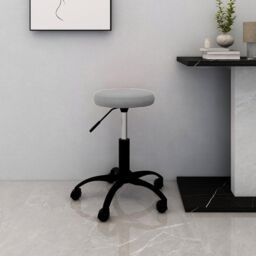 Berkfield Home Office Swivel Chair Light Grey Velvet - thumbnail 1