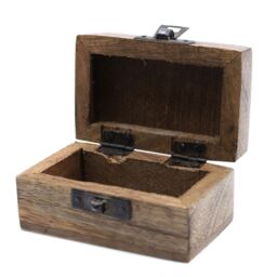 KDMD White Washed Wooden Box - Pill Box Slavic Design in Brown - thumbnail 3