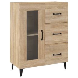 Berkfield Home Sideboard Sonoma Oak 69.5x34x90 cm Engineered Wood in Brown - thumbnail 2